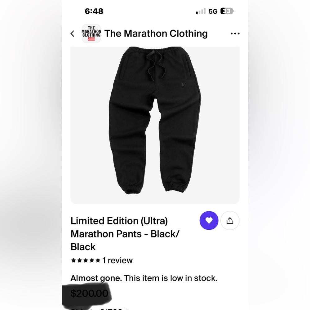TMC - Nipsey Hussle - 3xl Limited Edition (Ultra) Pants Black/Black